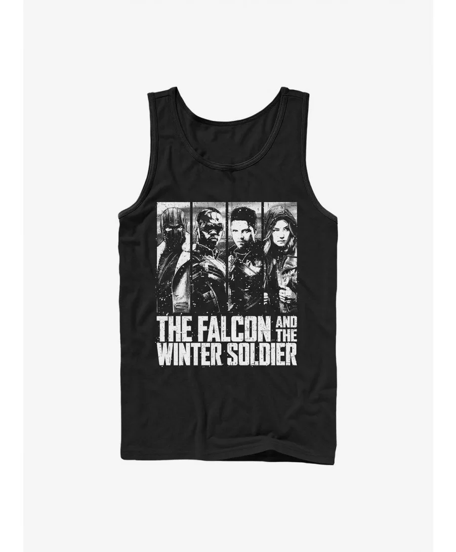 Flash Sale Marvel The Falcon And The Winter Soldier Character Panel Tank $6.57 Tanks