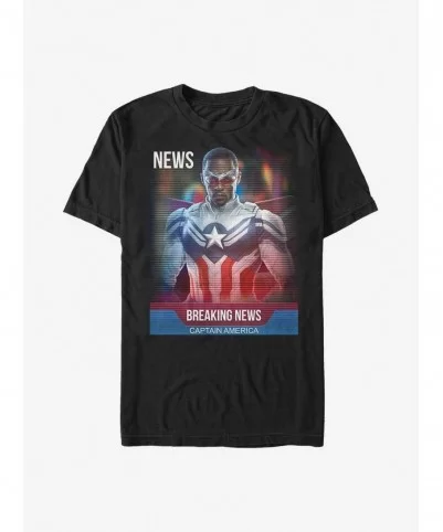 Best Deal Marvel The Falcon And The Winter Soldier Breaking News T-Shirt $6.37 T-Shirts