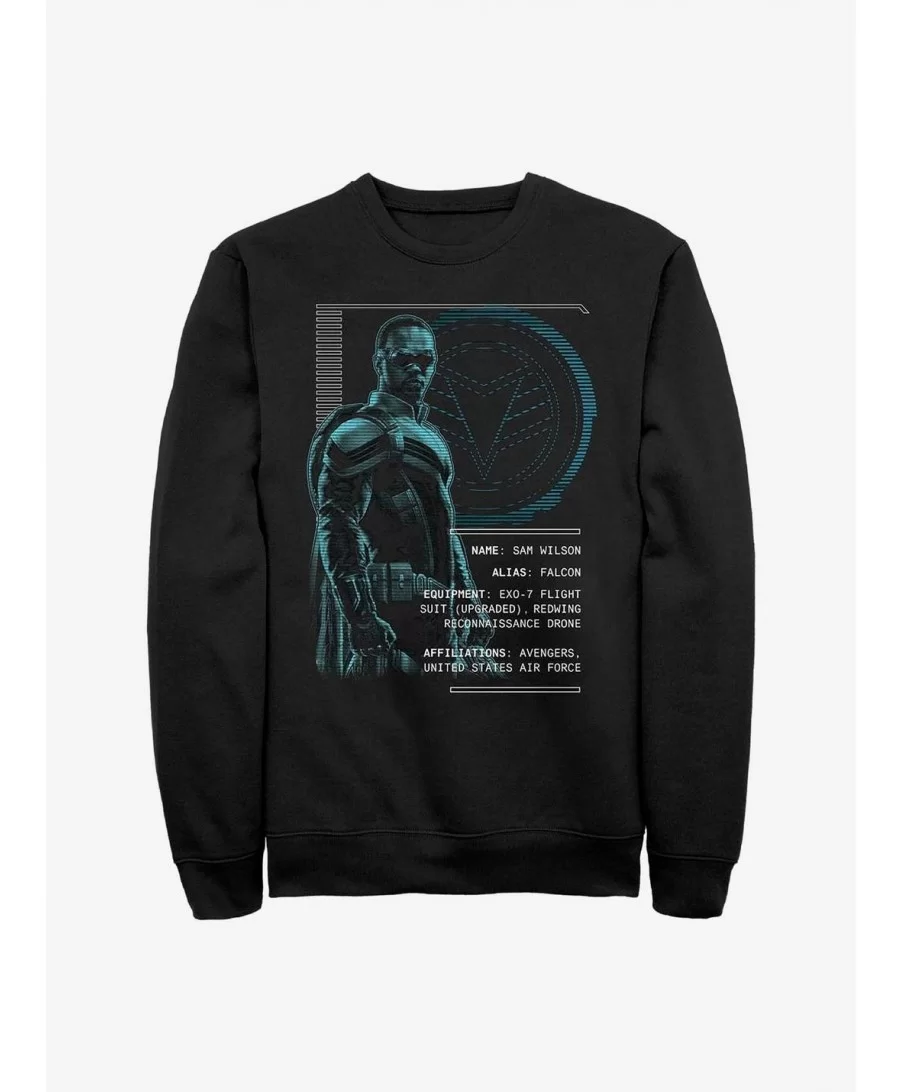 Discount Marvel The Falcon And The Winter Soldier Sam Wilson Specs Crew Sweatshirt $10.04 Sweatshirts