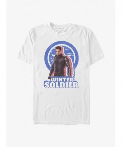 Seasonal Sale Marvel The Falcon And The Winter Soldier Shadow Outline Bucky T-Shirt $6.21 T-Shirts