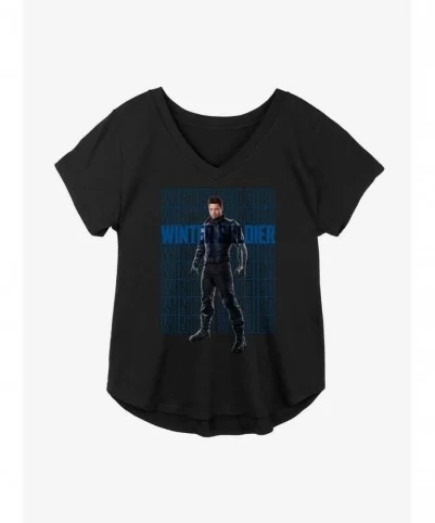 Exclusive Price Marvel The Falcon And The Winter Soldier Bucky Repeating Text Girls Plus Size T-Shirt $9.94 T-Shirts