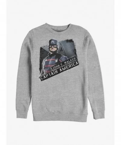 Value Item Marvel The Falcon And The Winter Soldier Captain John Walker Crew Sweatshirt $14.46 Sweatshirts