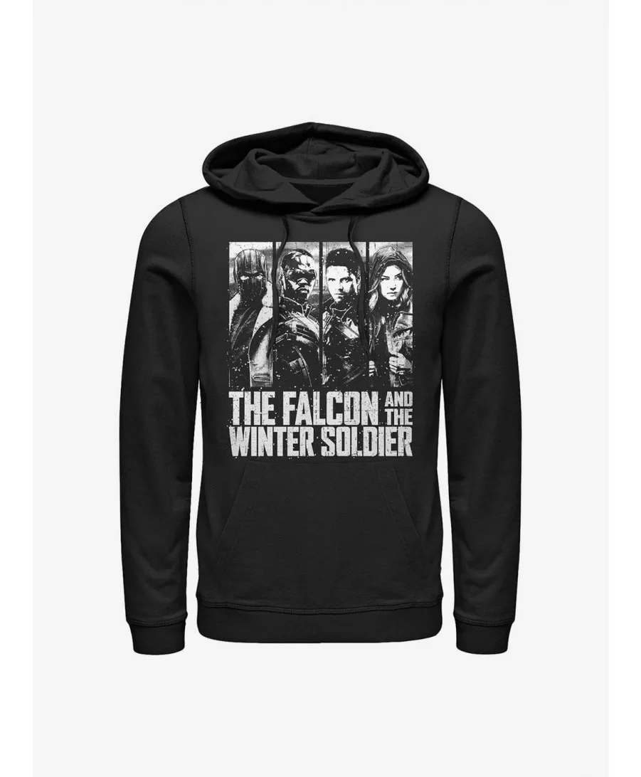 Premium Marvel The Falcon And The Winter Soldier Character Panel Hoodie $15.09 Hoodies