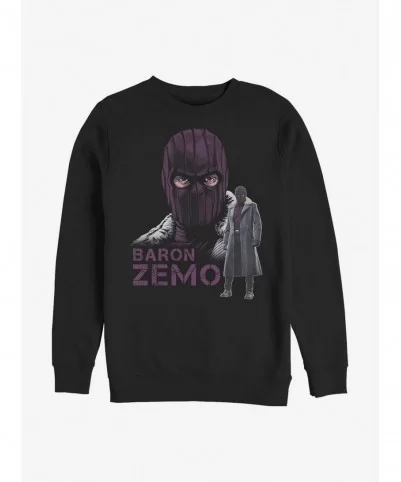 Festival Price Marvel The Falcon And The Winter Soldier Masked Zemo Crew Sweatshirt $10.92 Sweatshirts