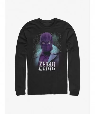 Discount Sale Marvel The Falcon And The Winter Soldier Zemo Purple Long-Sleeve T-Shirt $12.90 T-Shirts