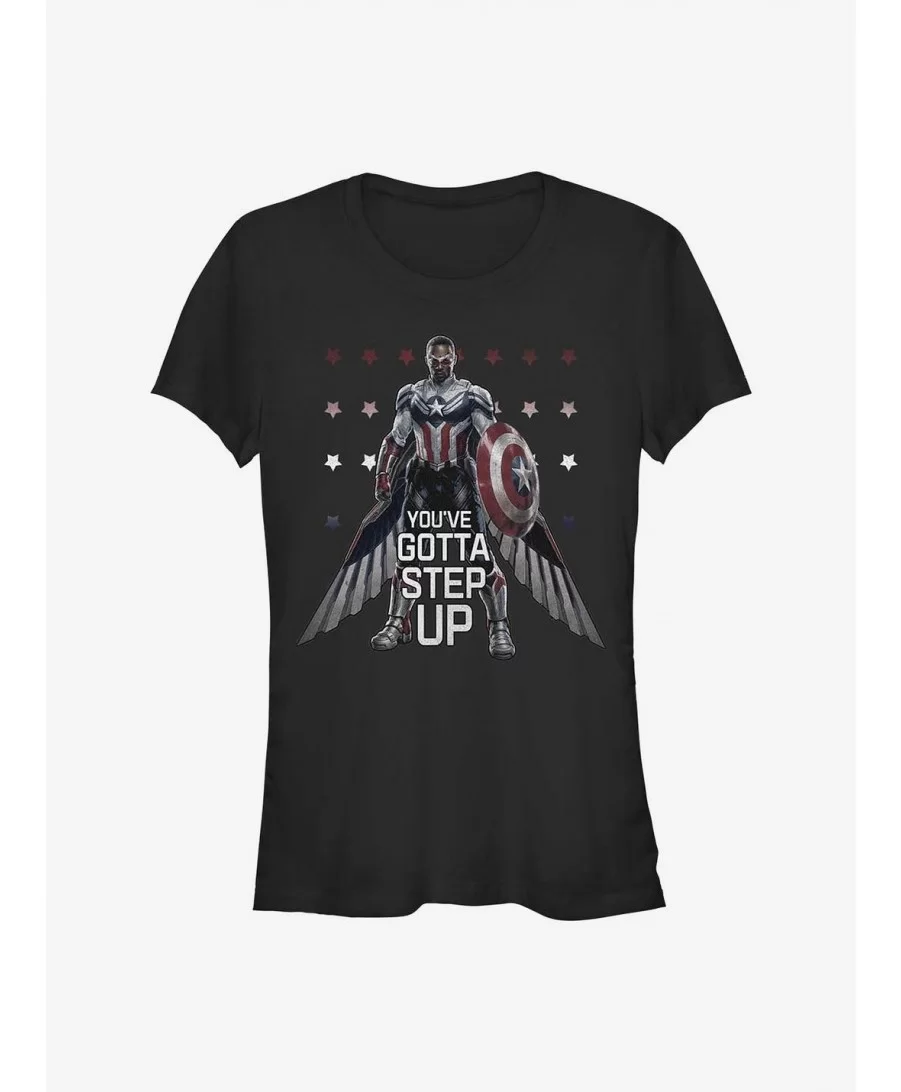 Clearance Marvel The Falcon And The Winter Soldier Falcon Step Up Girls T-Shirt $7.44 T-Shirts