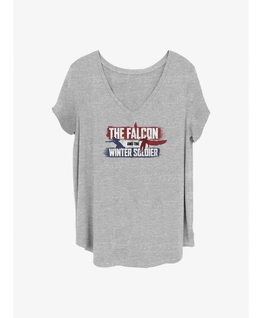 Cheap Sale Marvel The Falcon and the Winter Soldier Spray Paint Girls T-Shirt Plus Size $7.63 T-Shirts