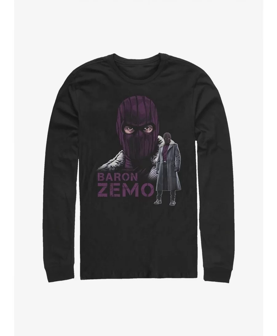 Best Deal Marvel The Falcon And The Winter Soldier Masked Zemo Long-Sleeve T-Shirt $10.53 T-Shirts