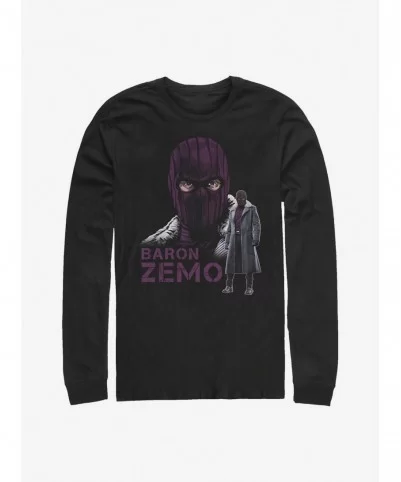 Best Deal Marvel The Falcon And The Winter Soldier Masked Zemo Long-Sleeve T-Shirt $10.53 T-Shirts