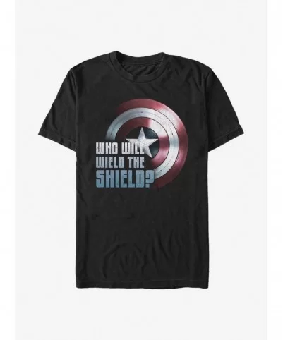 Cheap Sale Marvel The Falcon And The Winter Soldier Wielding The Shield T-Shirt $7.45 T-Shirts