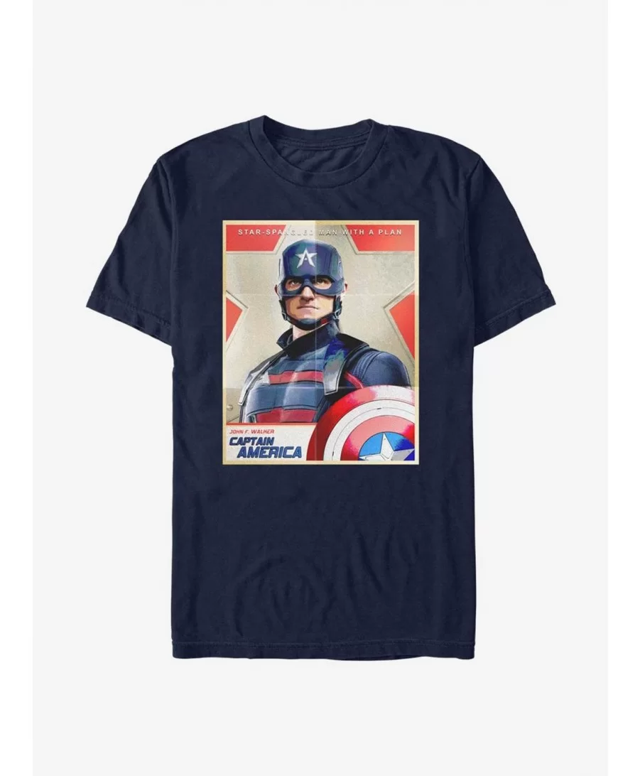 Low Price Marvel The Falcon And The Winter Soldier Captain America Poster T-Shirt $6.52 T-Shirts