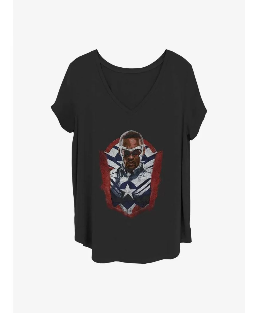 Bestselling Marvel The Falcon and the Winter Soldier Captain Sam Girls T-Shirt Plus Size $7.17 T-Shirts