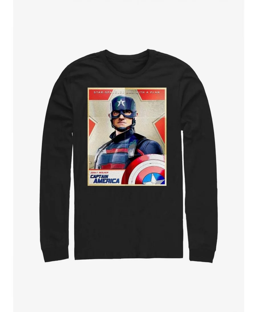 Fashion Marvel The Falcon And The Winter Soldier Inspired By Cap Long-Sleeve T-Shirt $13.16 T-Shirts