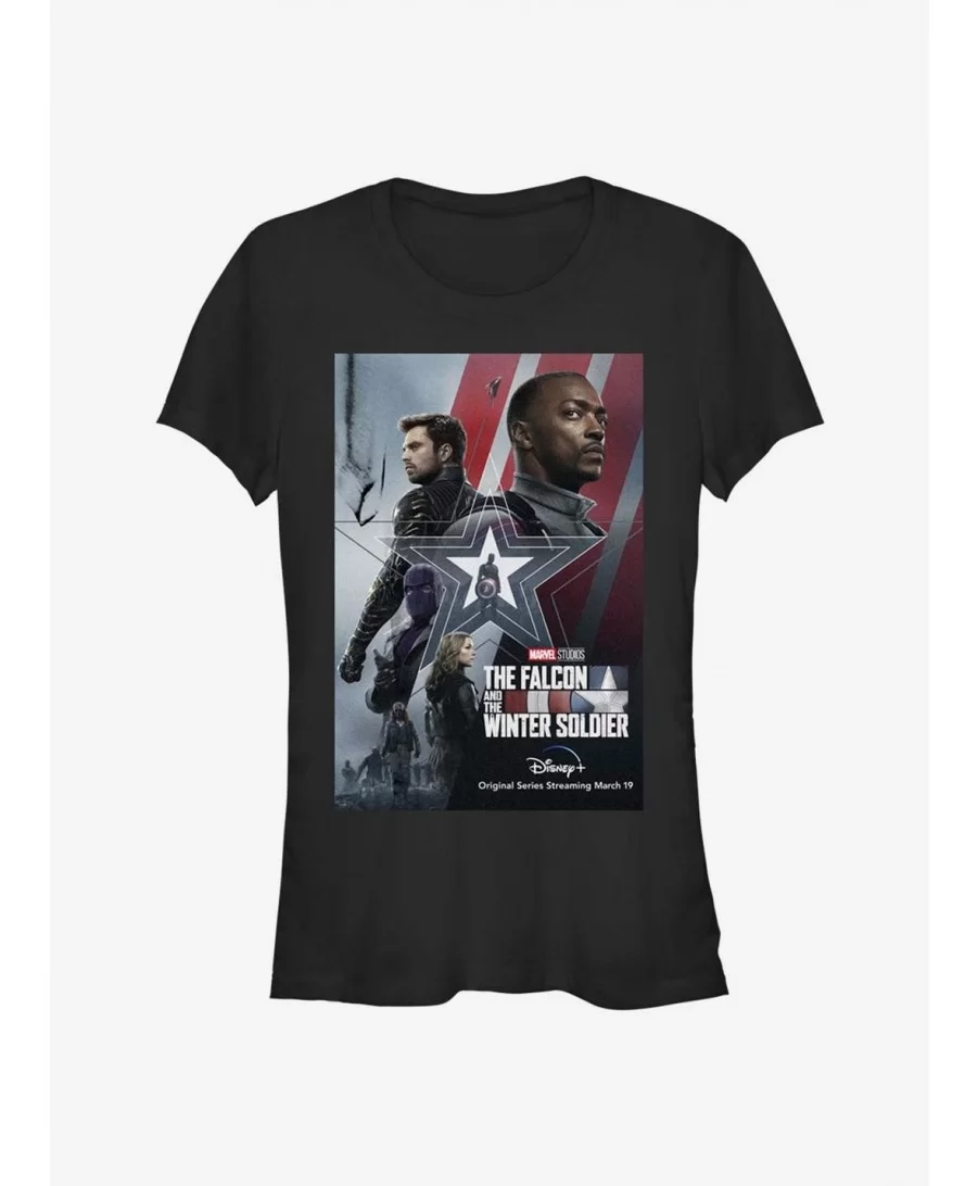 Discount Marvel The Falcon And The Winter Soldier Characters Girls T-Shirt $5.02 T-Shirts