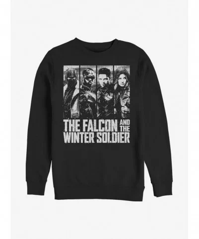 Premium Marvel The Falcon And The Winter Soldier Character Panel Crew Sweatshirt $10.63 Sweatshirts