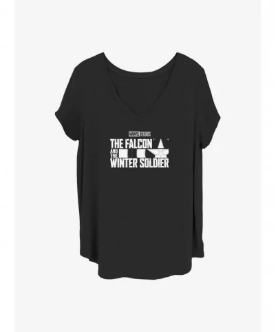 Discount Sale Marvel The Falcon and the Winter Soldier Logo Girls T-Shirt Plus Size $8.09 T-Shirts