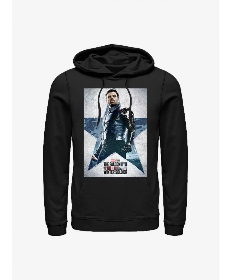 Big Sale Marvel The Falcon And The Winter Soldier Bucky Soldier Poster Hoodie $16.52 Hoodies