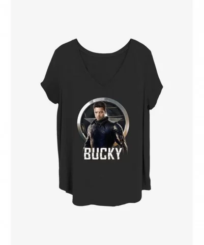 Sale Item Marvel The Falcon and the Winter Soldier Bucky Girls T-Shirt Plus Size $11.56 T-Shirts