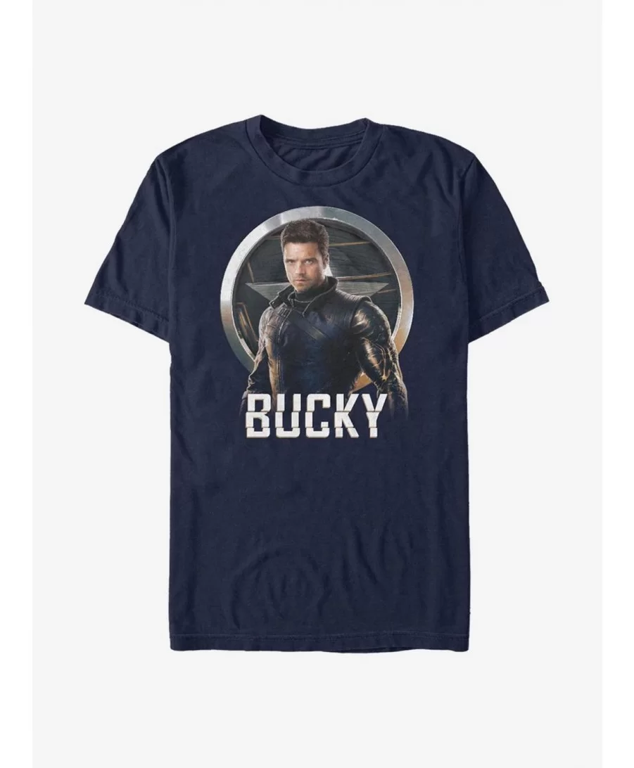 Limited Time Special Marvel The Falcon And The Winter Soldier Bucky Emblem T-Shirt $5.28 T-Shirts