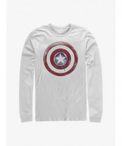 Seasonal Sale Marvel The Falcon And The Winter Soldier Paint Shield Long-Sleeve T-Shirt $11.32 T-Shirts