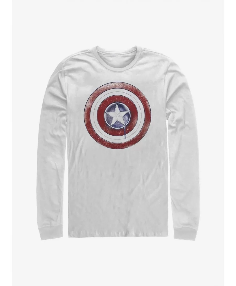 Seasonal Sale Marvel The Falcon And The Winter Soldier Paint Shield Long-Sleeve T-Shirt $11.32 T-Shirts