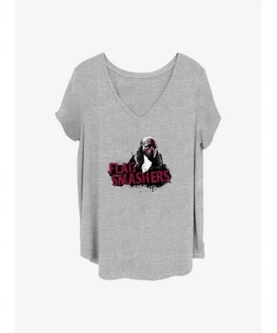 Limited Time Special Marvel The Falcon and the Winter Soldier Flag Smashers Girls T-Shirt Plus Size $10.17 T-Shirts