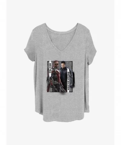 Bestselling Marvel The Falcon and the Winter Soldier New Team Girls T-Shirt Plus Size $8.55 T-Shirts