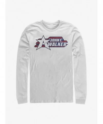 Low Price Marvel The Falcon And The Winter Soldier Walker Logo Long-Sleeve T-Shirt $12.11 T-Shirts