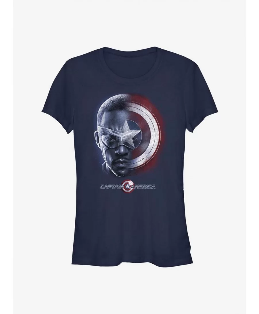 Huge Discount Marvel The Falcon And The Winter Soldier Sam And The Shield Girls T-Shirt $6.31 T-Shirts