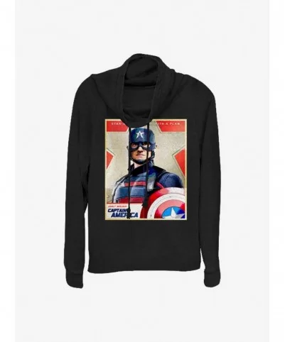 Limited Time Special Marvel The Falcon And The Winter Soldier Inspired By Cap Cowlneck Long-Sleeve Girls Top $13.29 Tops