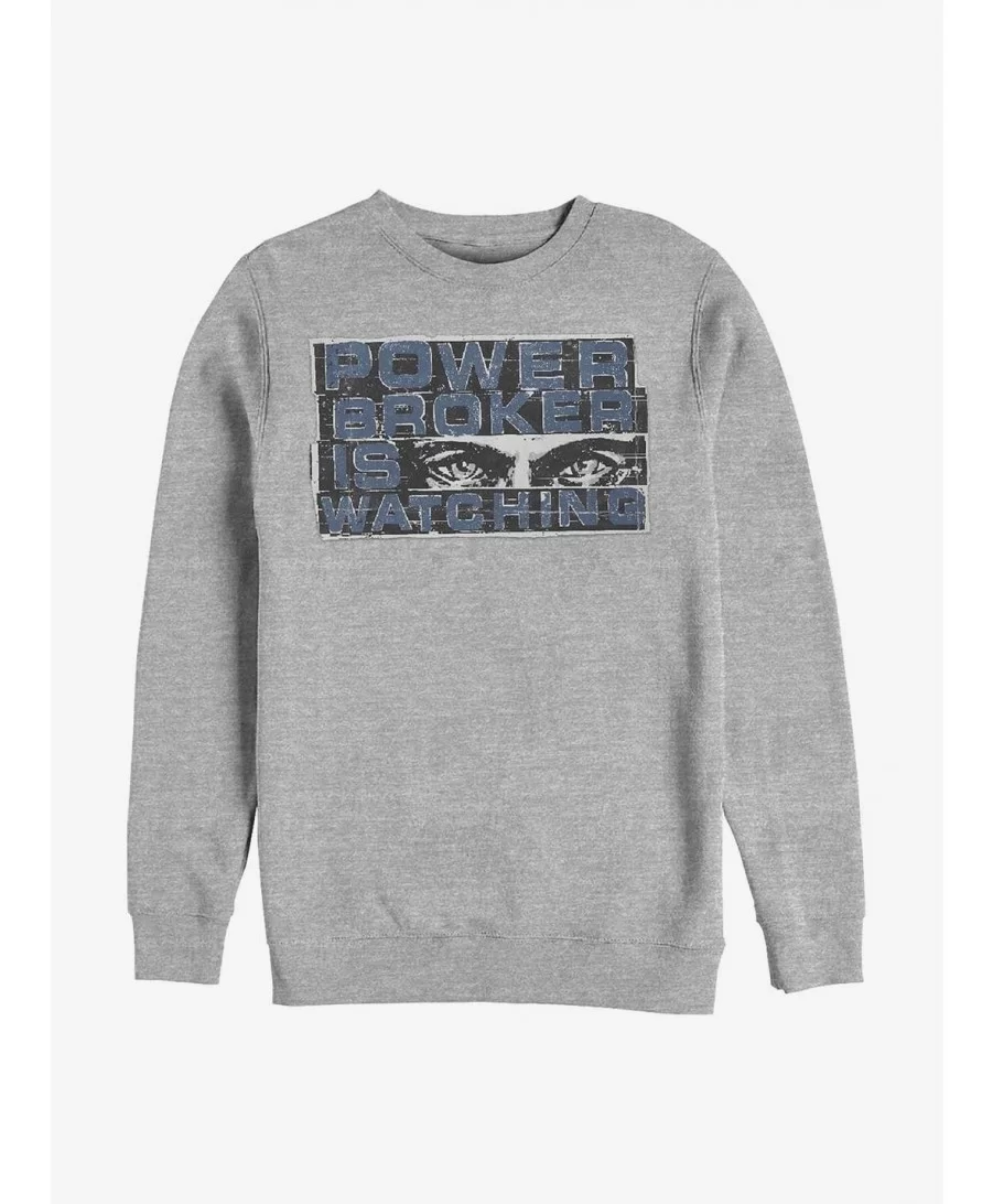 Flash Sale Marvel The Falcon And The Winter Soldier Power Broker Eyes Crew Sweatshirt $10.04 Sweatshirts