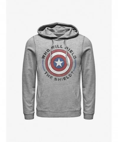 Trendy Marvel The Falcon And The Winter Soldier Wield The Shield Hoodie $17.60 Hoodies