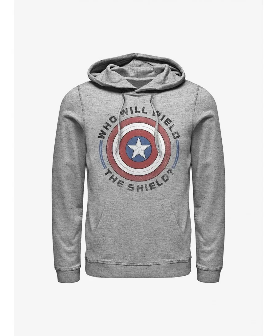 Trendy Marvel The Falcon And The Winter Soldier Wield The Shield Hoodie $17.60 Hoodies