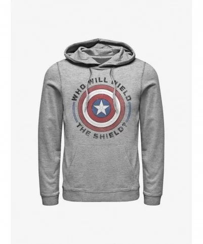 Trendy Marvel The Falcon And The Winter Soldier Wield The Shield Hoodie $17.60 Hoodies