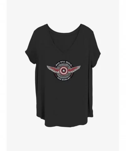 Wholesale Marvel The Falcon and the Winter Soldier Wield Shield Girls T-Shirt Plus Size $10.40 T-Shirts