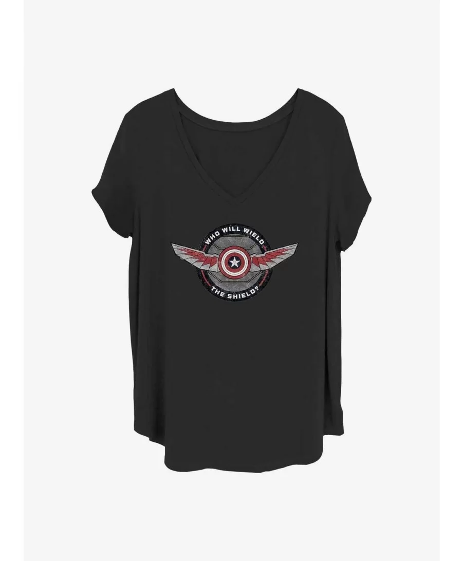 Wholesale Marvel The Falcon and the Winter Soldier Wield Shield Girls T-Shirt Plus Size $10.40 T-Shirts