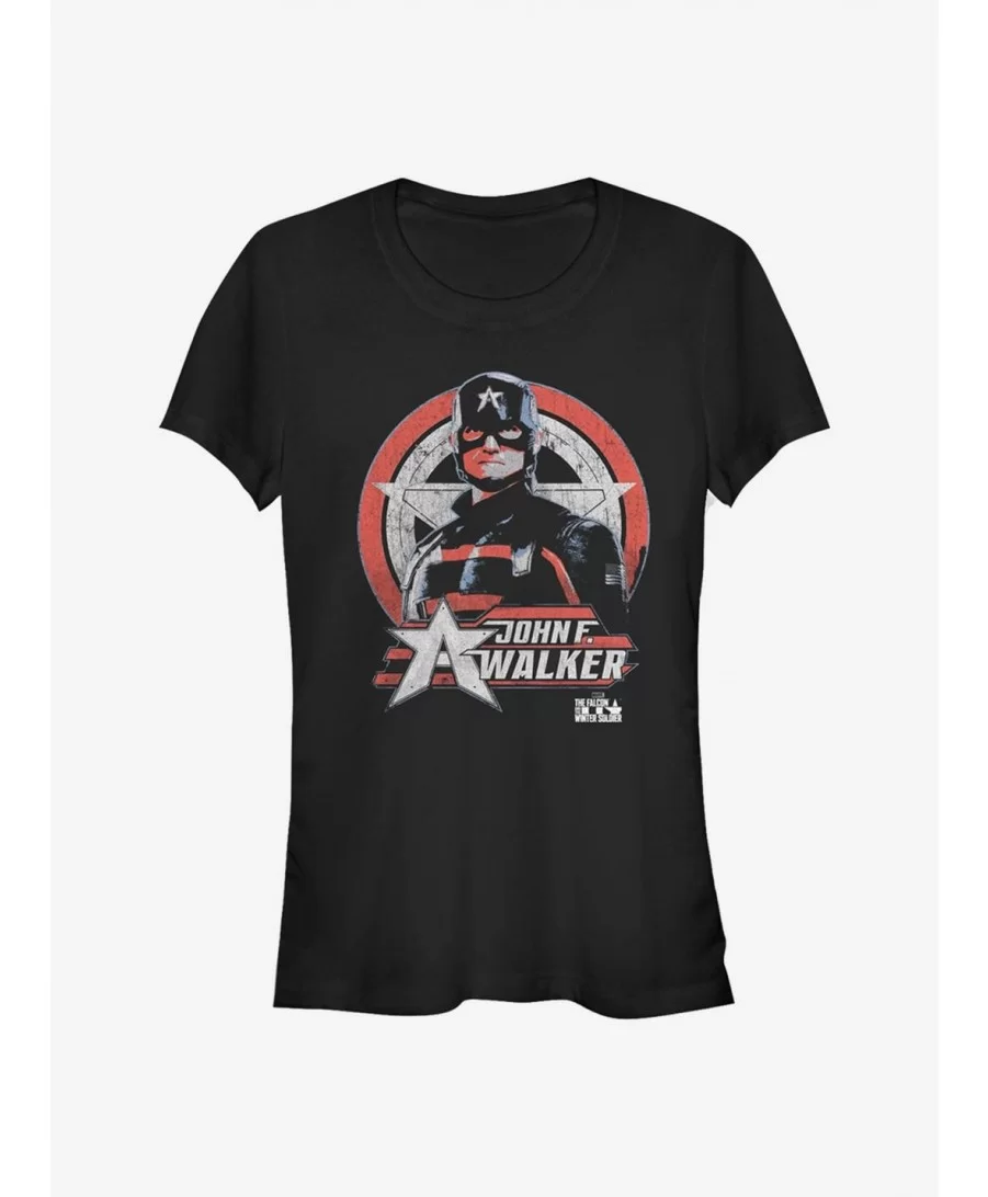 Trendy Marvel The Falcon And The Winter Soldier Captain Walker Girls T-Shirt $7.93 T-Shirts