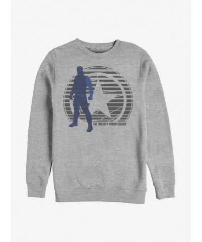 Crazy Deals Marvel The Falcon And The Winter Soldier Winter Soldier Shield Lockup Crew Sweatshirt $10.63 Sweatshirts