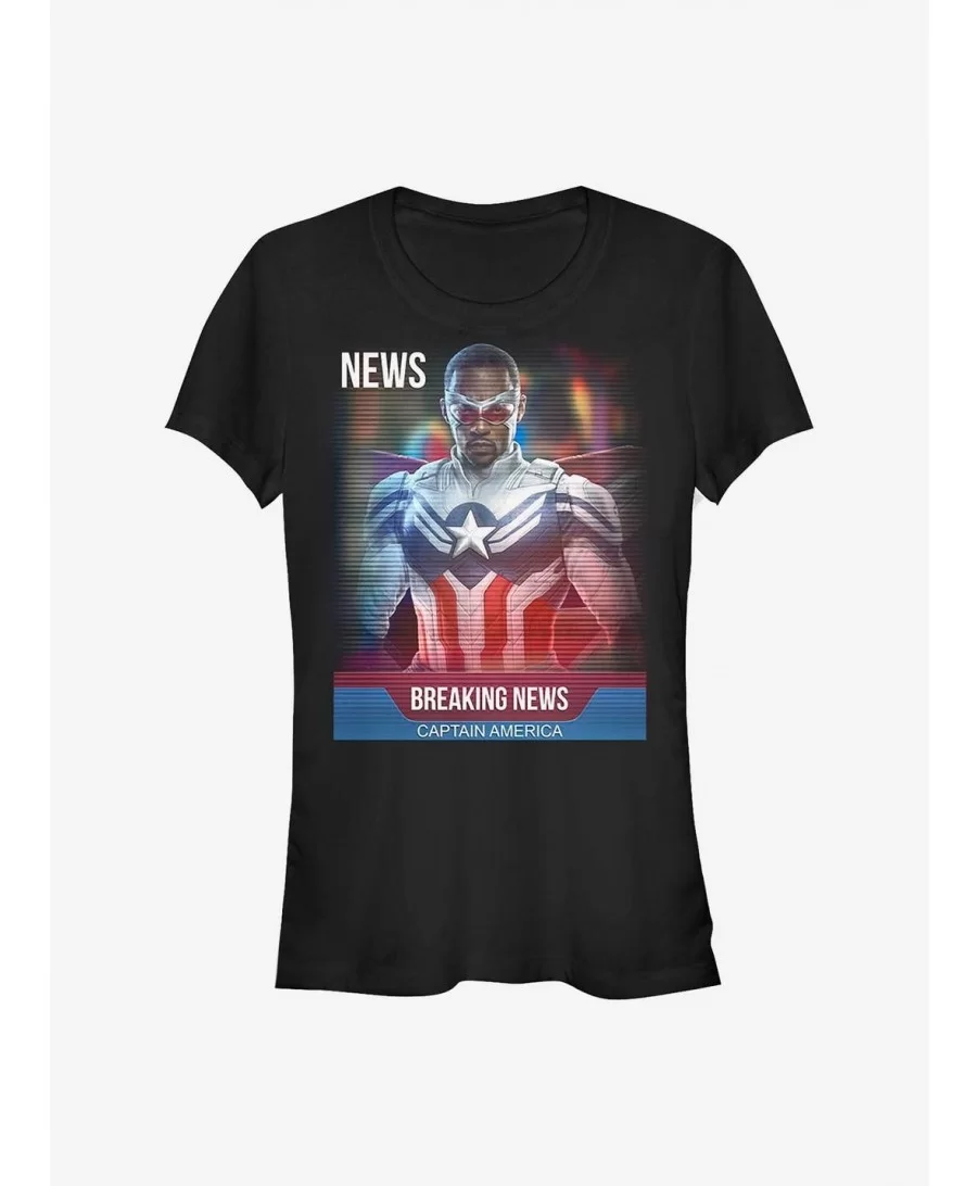 Unique Marvel The Falcon And The Winter Soldier Breaking News Girls T-Shirt $6.96 T-Shirts