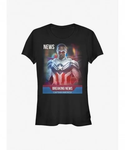 Unique Marvel The Falcon And The Winter Soldier Breaking News Girls T-Shirt $6.96 T-Shirts