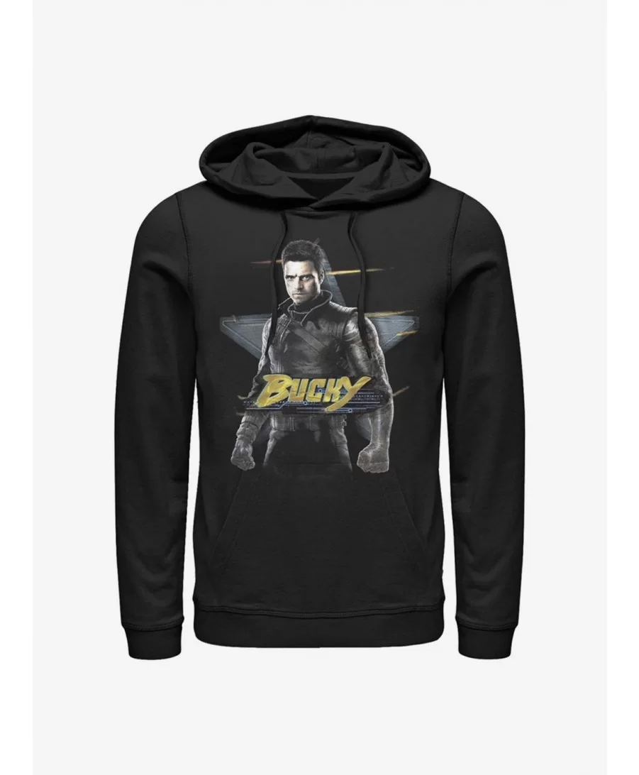 Clearance Marvel The Falcon And The Winter Soldier Bucky Hoodie $17.60 Hoodies