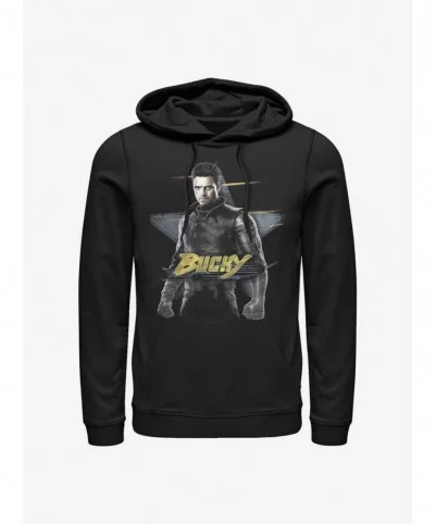 Clearance Marvel The Falcon And The Winter Soldier Bucky Hoodie $17.60 Hoodies