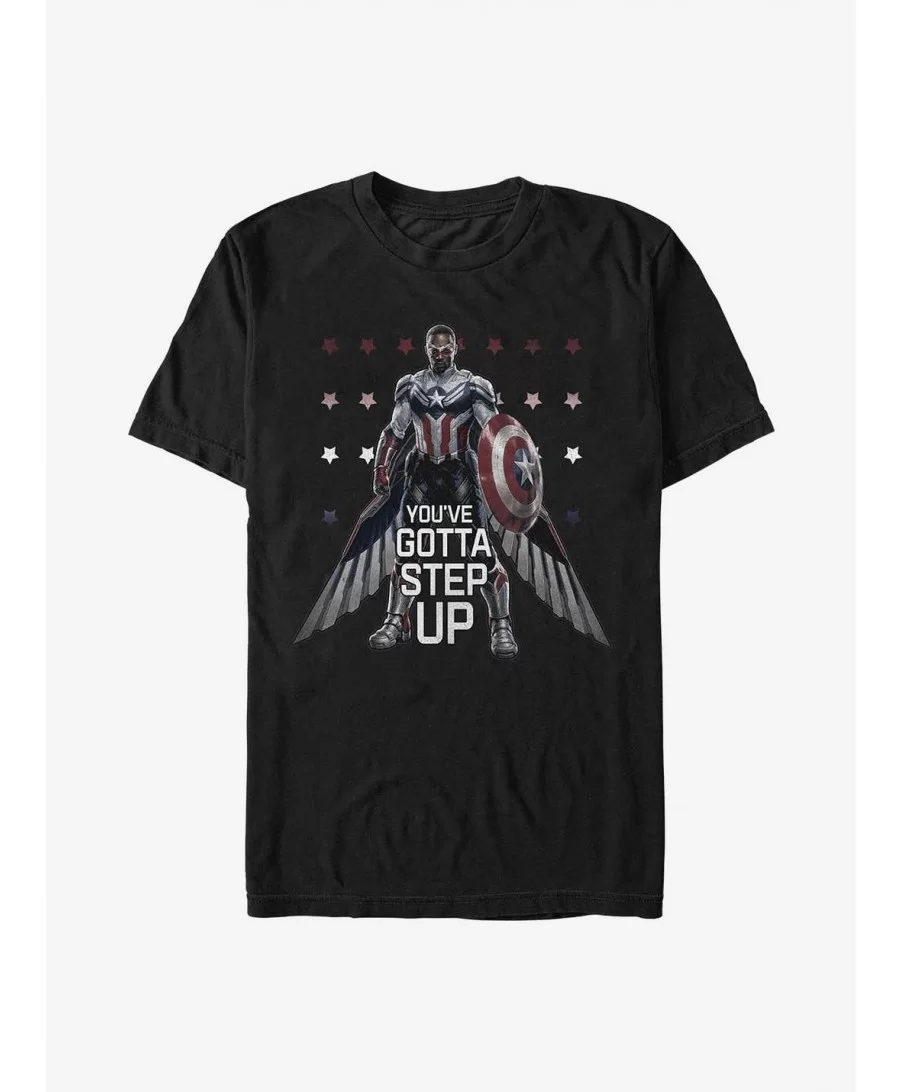 Fashion Marvel The Falcon And The Winter Soldier Falcon Step Up T-Shirt $7.61 T-Shirts