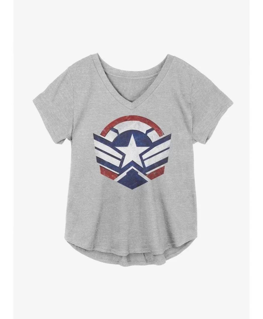 Trendy Marvel The Falcon And The Winter Soldier Falcon Wings Girls Plus Size T-Shirt $8.55 T-Shirts