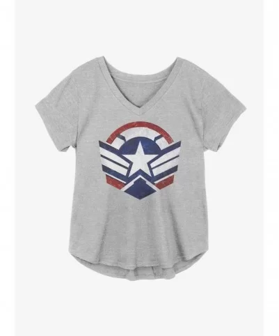 Trendy Marvel The Falcon And The Winter Soldier Falcon Wings Girls Plus Size T-Shirt $8.55 T-Shirts