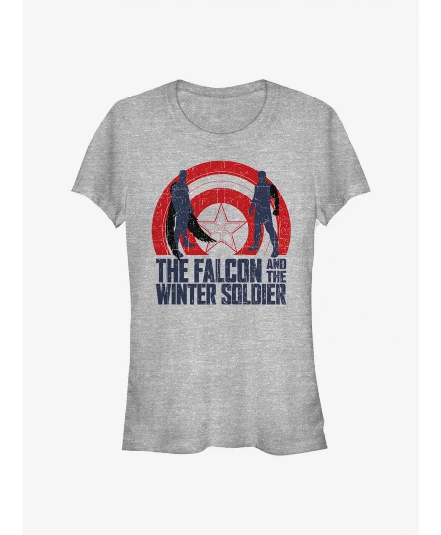 Huge Discount Marvel The Falcon And The Winter Soldier Shield Sun Girls T-Shirt $6.63 T-Shirts