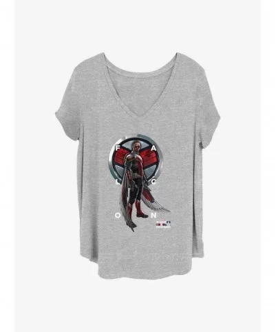 Hot Selling Marvel The Falcon and the Winter Soldier Falcon Grid Text Girls T-Shirt Plus Size $6.94 T-Shirts