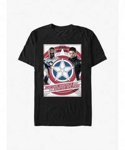 Unique Marvel The Falcon And The Winter Soldier Shield Poster T-Shirt $6.99 T-Shirts