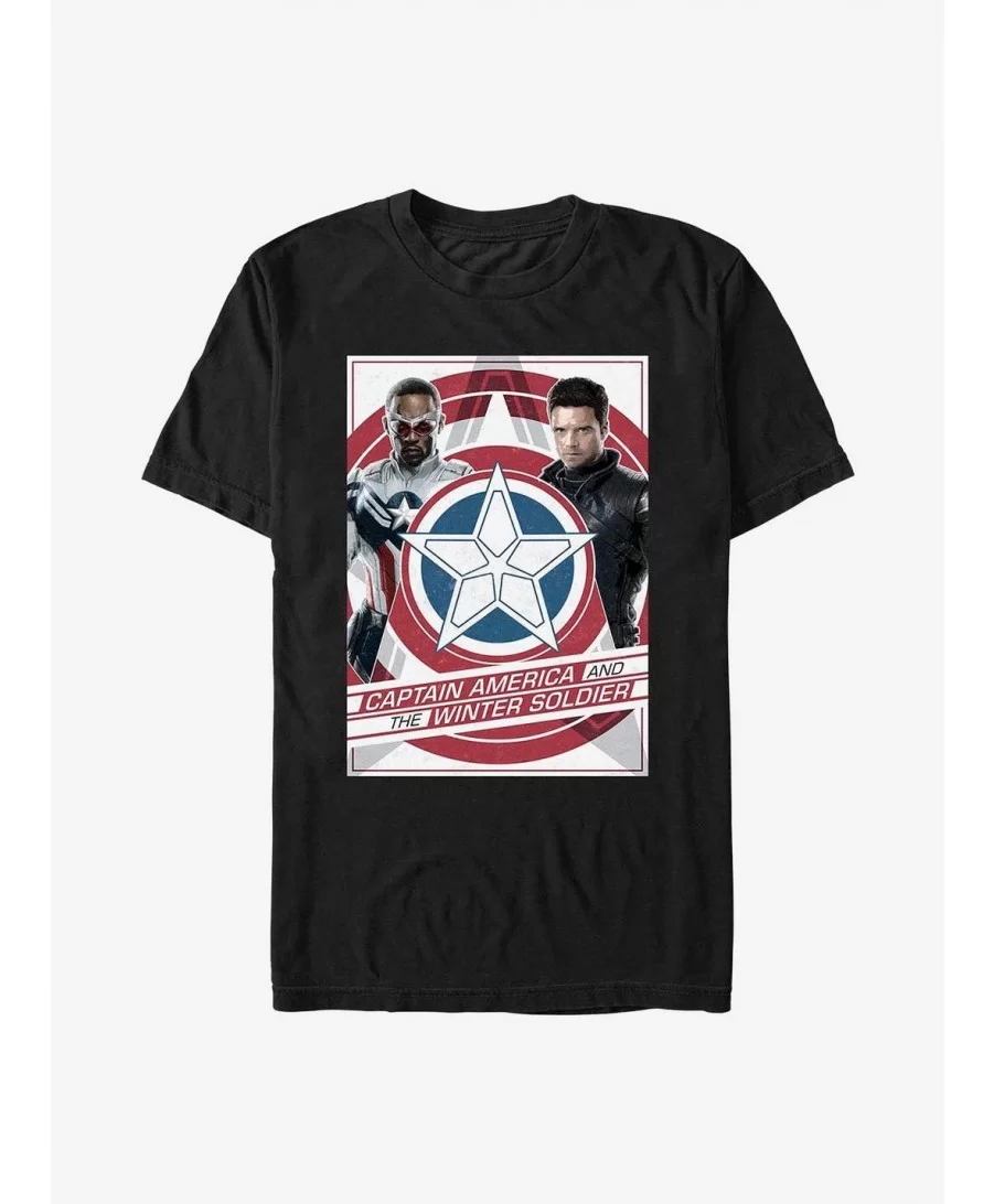 Unique Marvel The Falcon And The Winter Soldier Shield Poster T-Shirt $6.99 T-Shirts