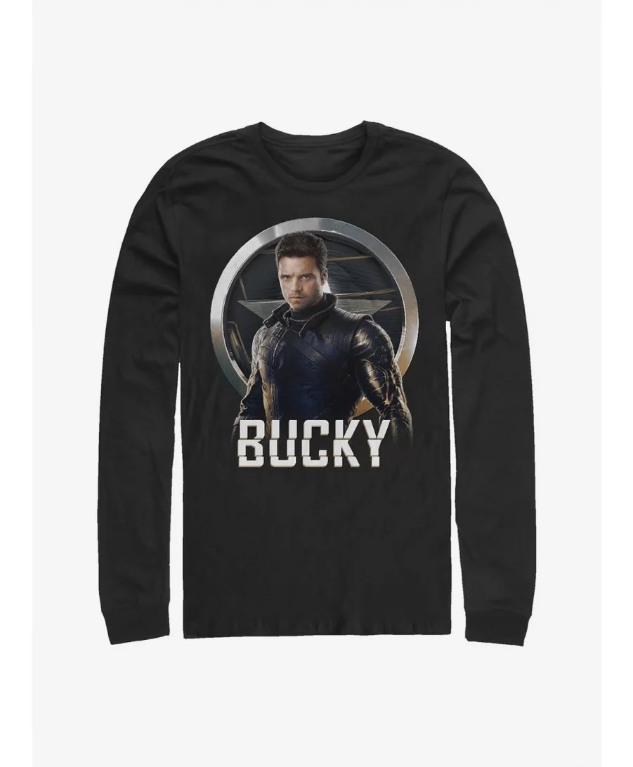 Pre-sale Discount Marvel The Falcon And The Winter Soldier Soldiers Arm Bucky Long-Sleeve T-Shirt $8.69 T-Shirts